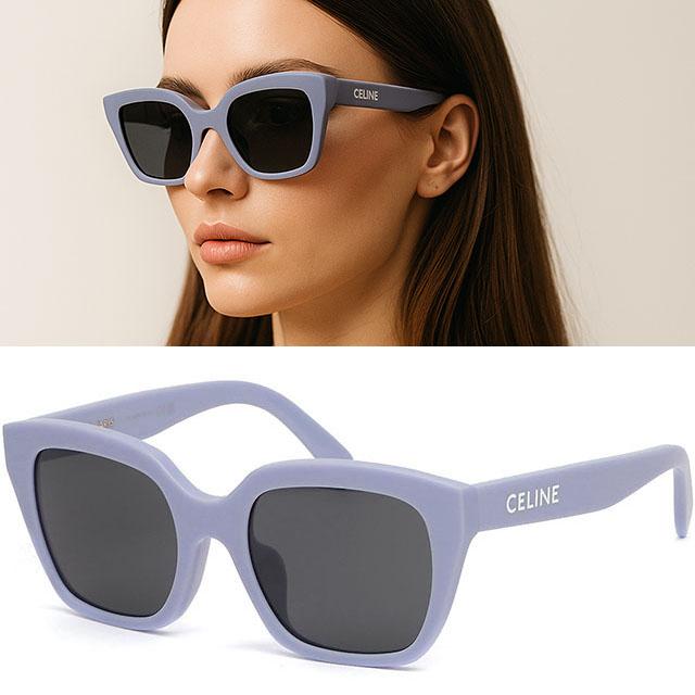 CELINE Monochrom 03 Lilac Square Acetate Sunglasses Asian Fit