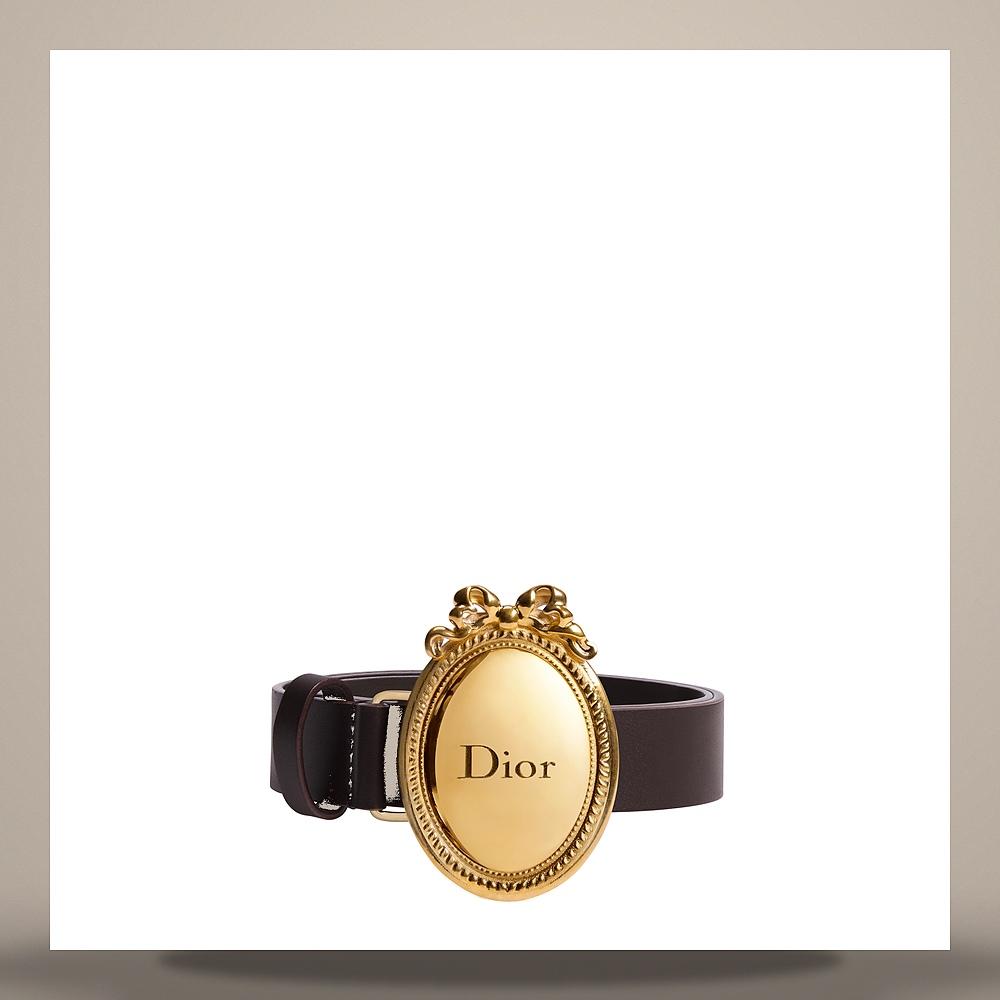 DIOR Cocoa Smooth Calfskin Medallion Belt 25mm B1022QGBK M64M