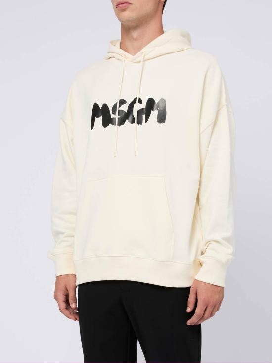 MSGM Hooded Sweatshirt Women’s Top 3740MM10624779902 WHITE DOM