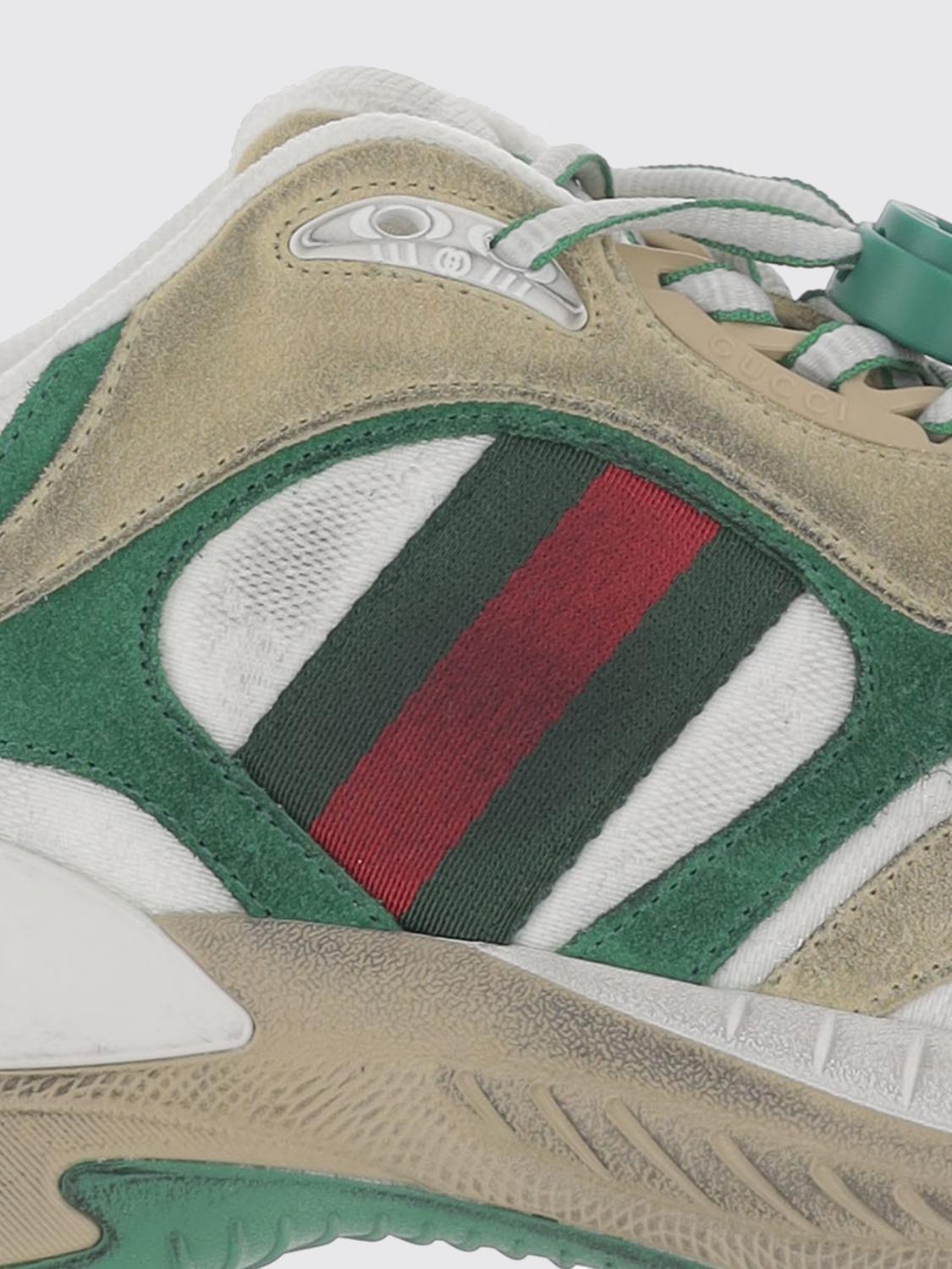 GUCCI White Leather Low-Top Sneakers