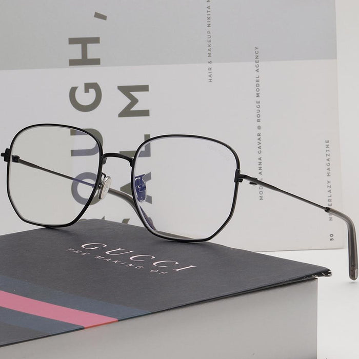 TOM FORD Matte Black Metal Blue Light Blocking Square Eyeglasses TF6003KB 002