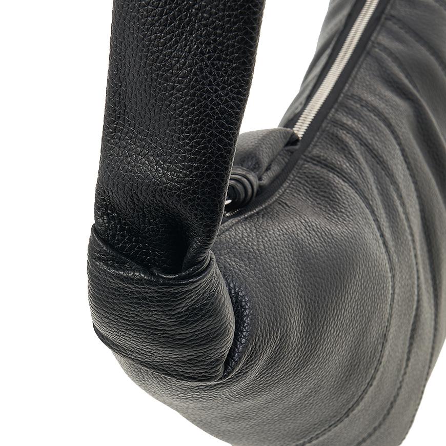 Lemaire Unisex Medium Croissant Shoulder Bag Black Leather Crossbody