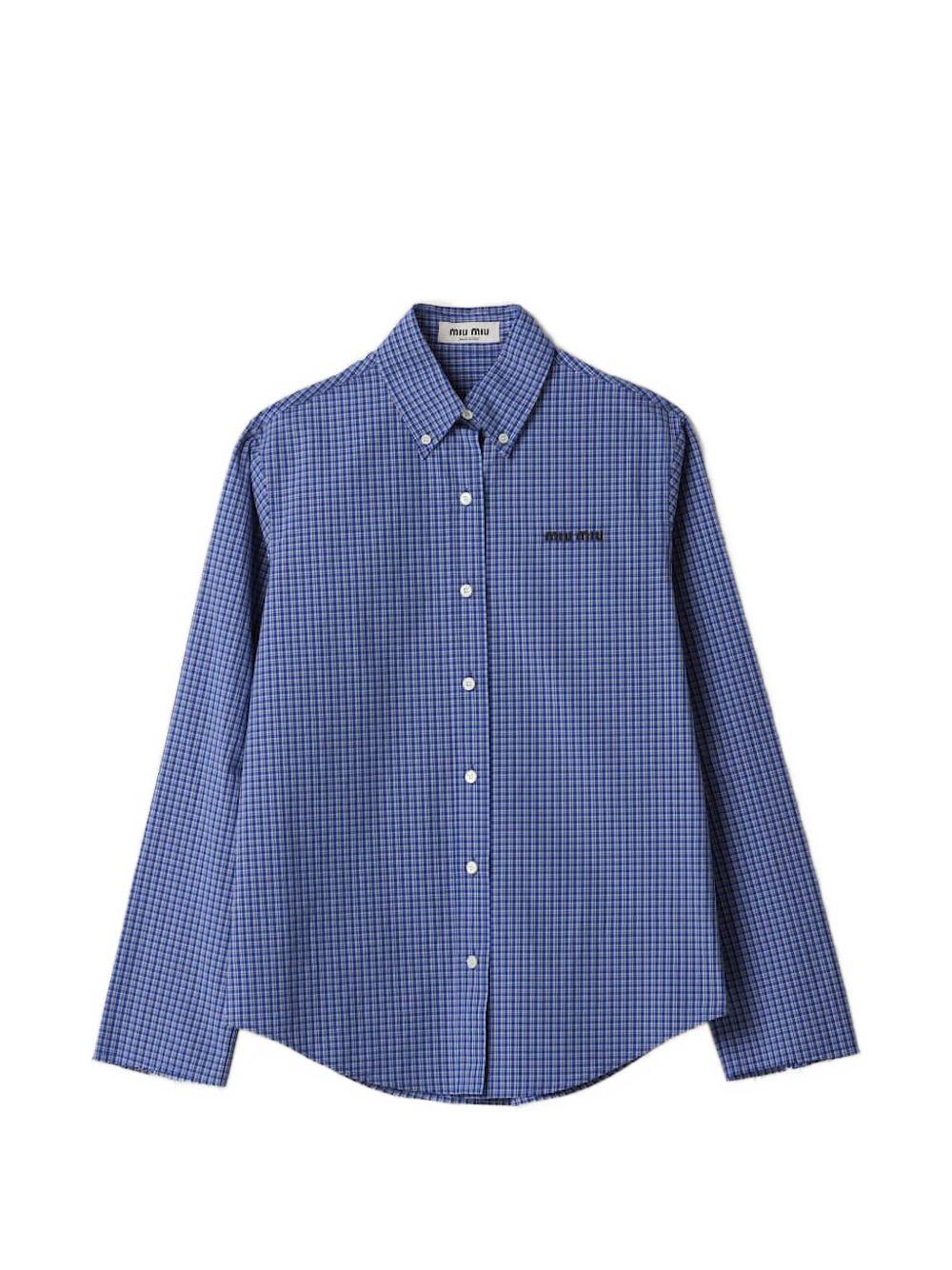 Miu Miu Long Sleeve Button-Up Shirt White Cotton Women’s Shirt