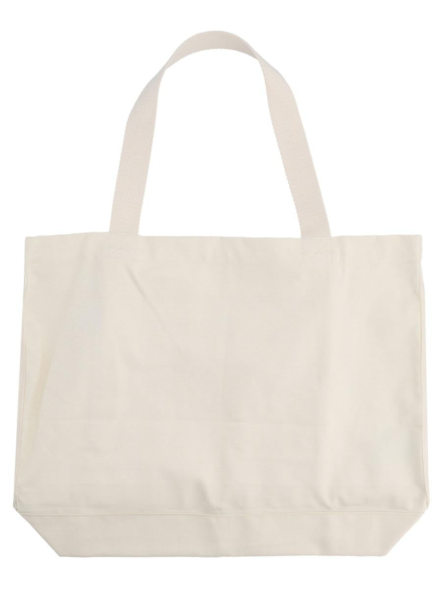 Maison Kitsune Leather Shoulder Tote Bag Women’s Black