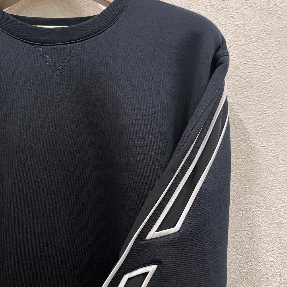 HERMES Men’s Cotton Crewneck Sweater Black Run H