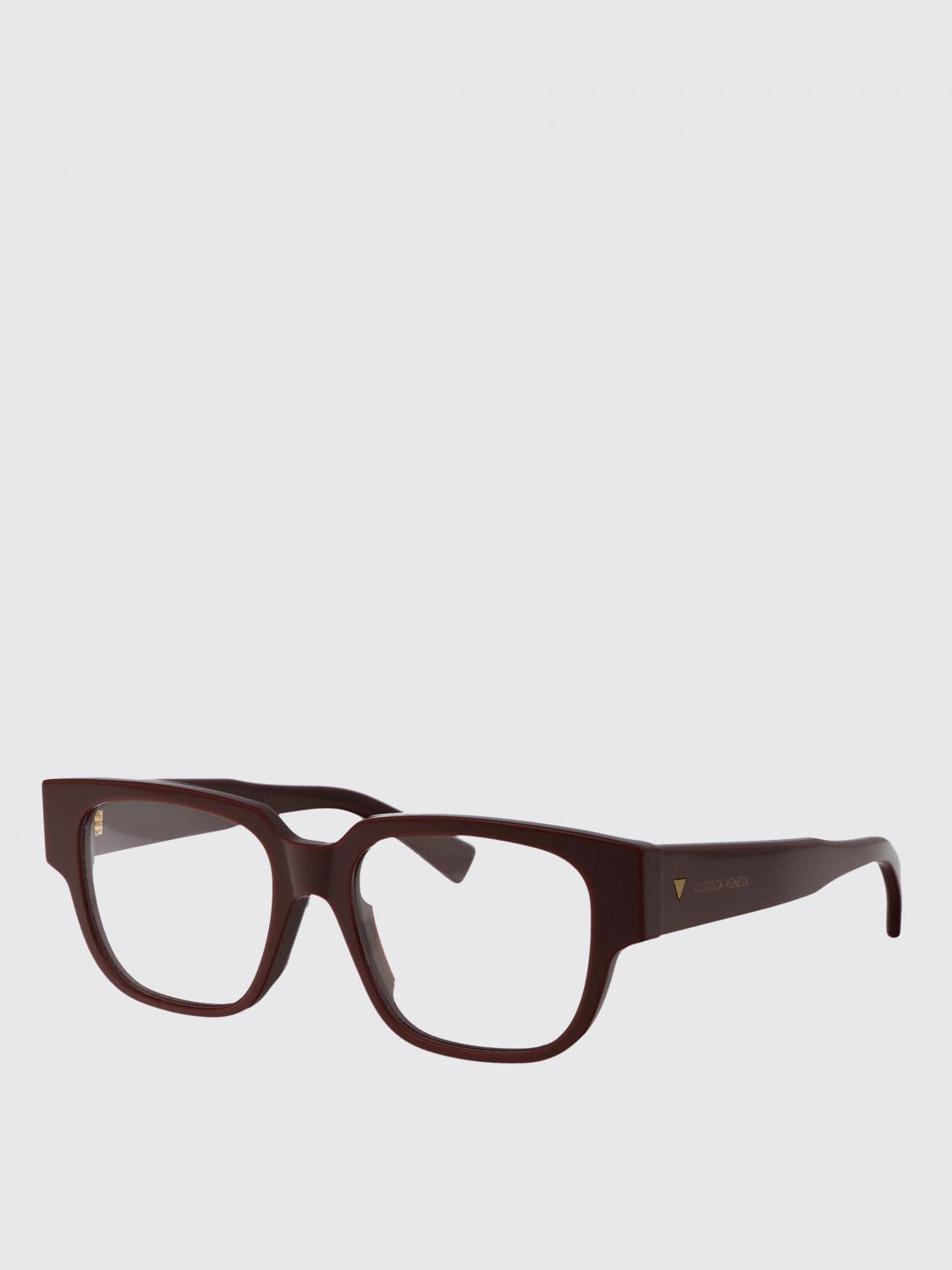 Bottega Veneta Brown Acetate Rectangle Optical Glasses