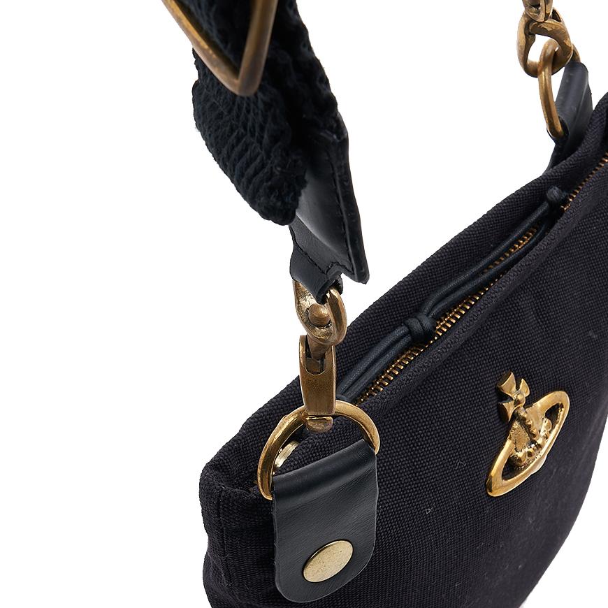 Vivienne Westwood Jones Square Crossbody Bag Black Leather