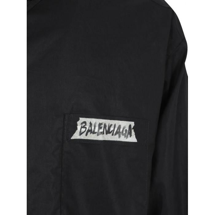 BALENCIAGA Black Masking Tape Long Sleeve Shirt