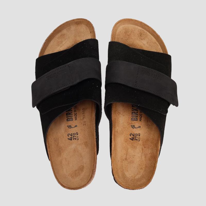 Birkenstock Kyoto Suede Slide Sandals Narrow Fit Black Unisex