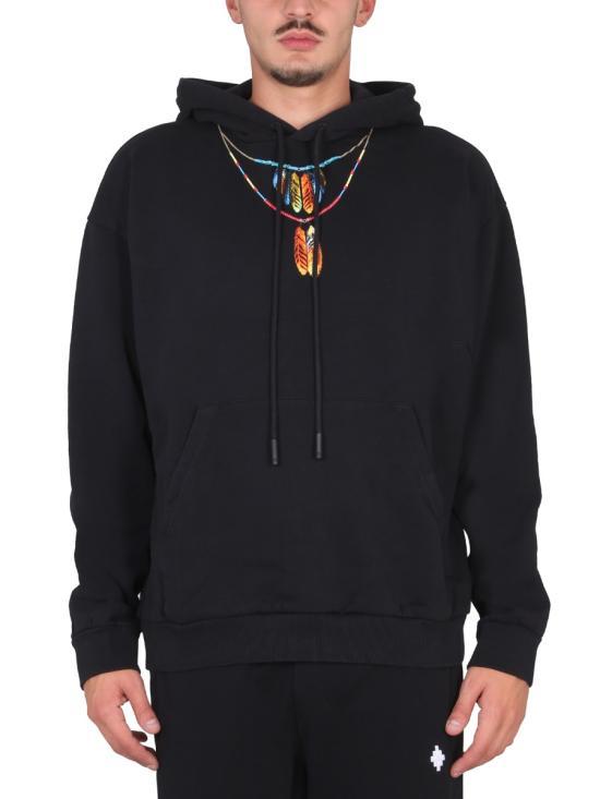 Marcelo Burlon Black Logo Print Hooded Sweatshirt for Wom CMBB040 C99FLE 0021025