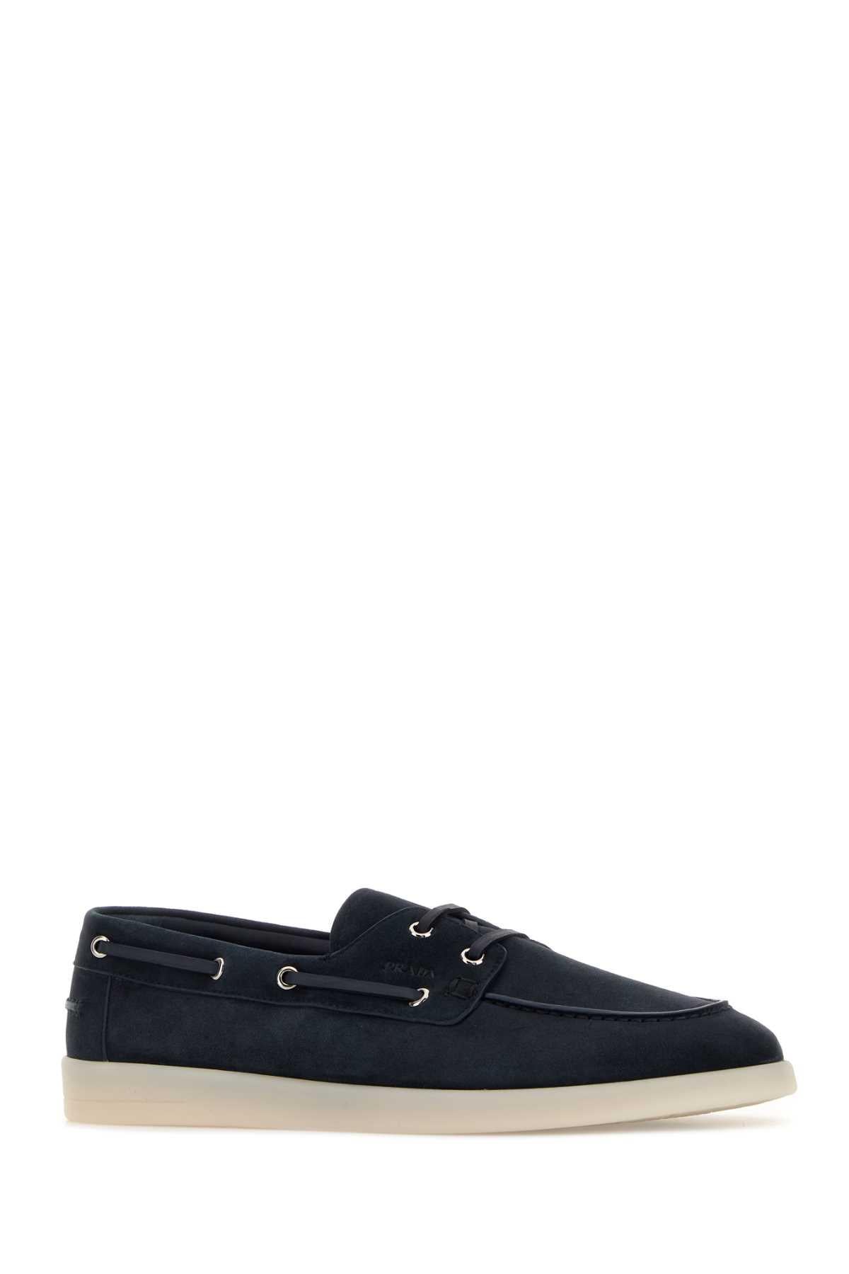 PRADA Black Leather Loafer Men's Shoes