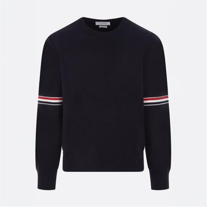 THOM BROWNE Milano Stitch Crewneck Knit Sweater for Men MKA326A