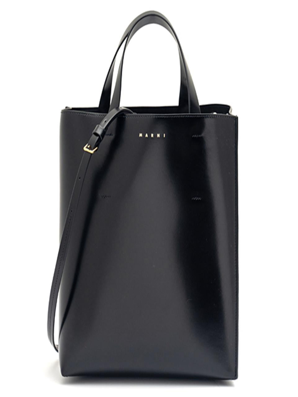 Marni Leather Tote Shoulder Bag Brown