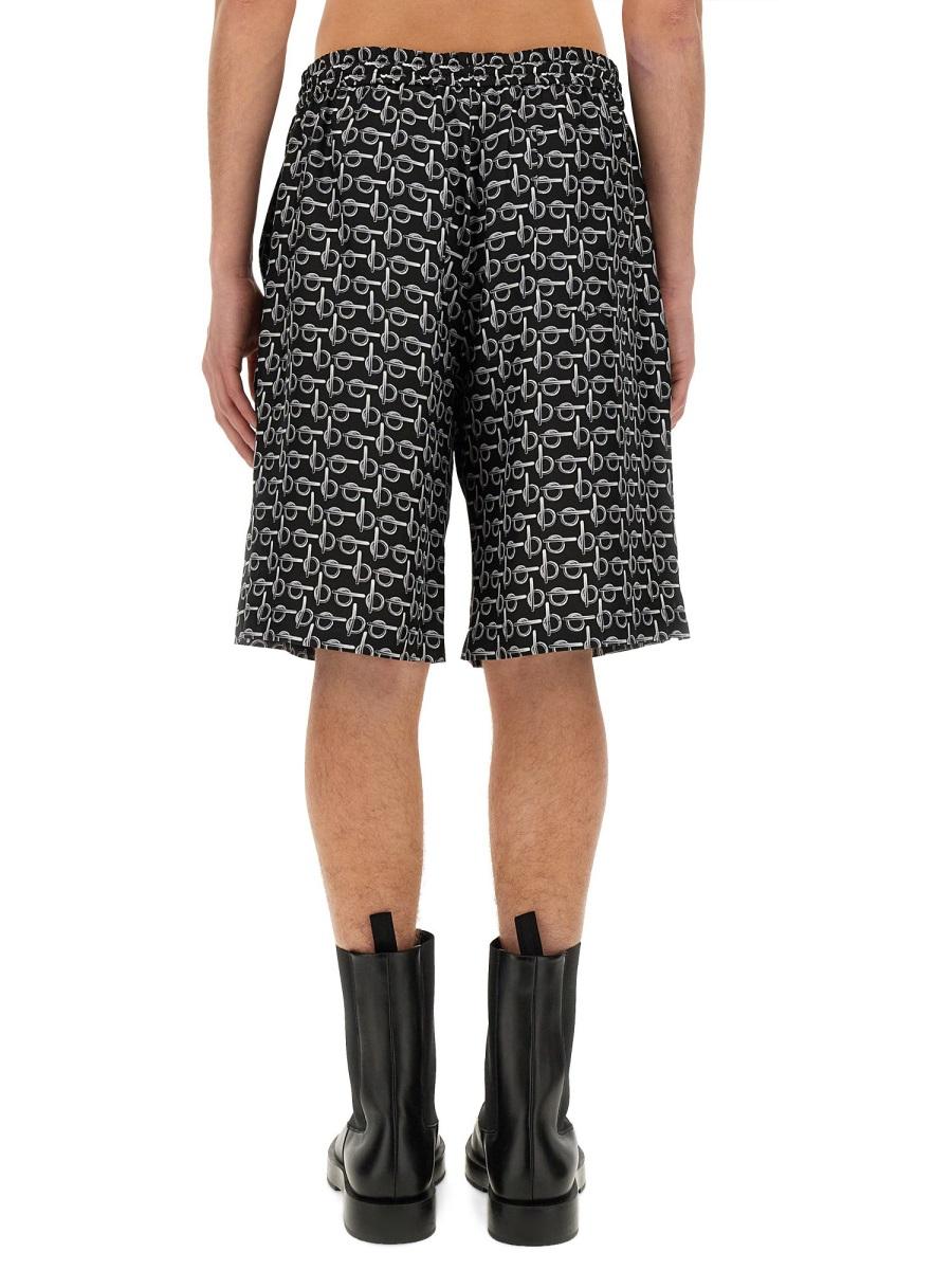 BURBERRY Beige Cotton Drawstring Logo Short Pants for Men