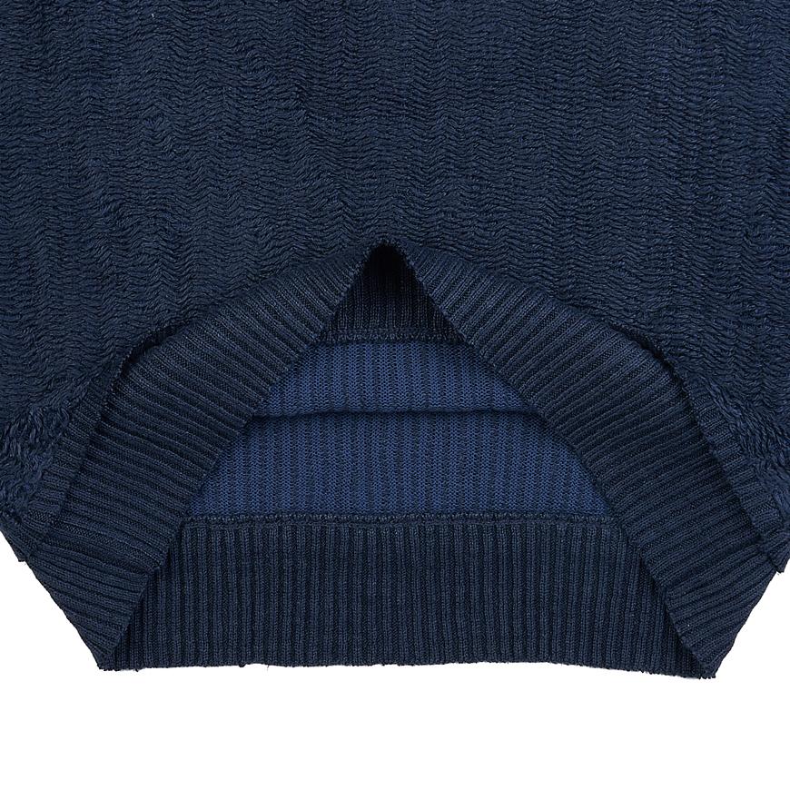 Maison Margiela Women’s Low Woven Knit Top Sweatshirt Navy