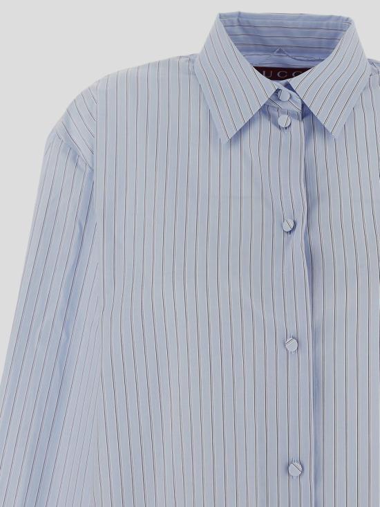GUCCI Light Blue Cotton Shirt 820670 ZAPIU 4305