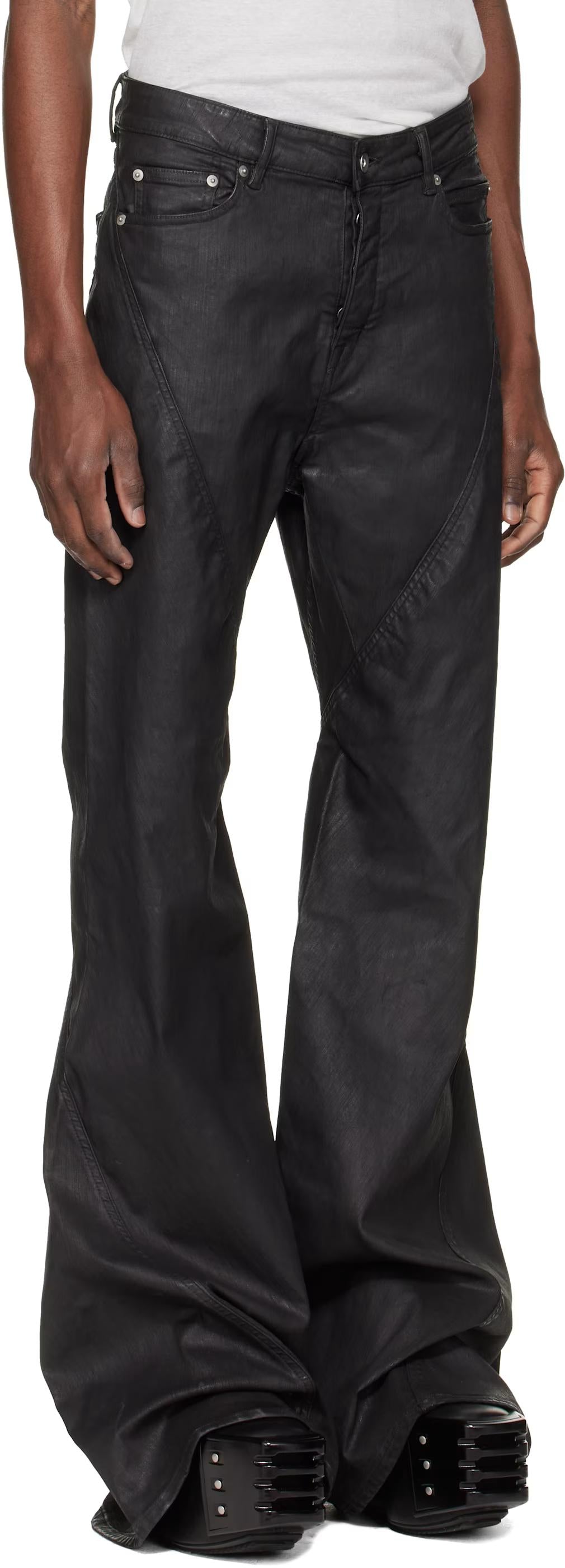 Rick Owens DRKSHDW Bias Bootcut Jeans Deep Black Stretch Denim