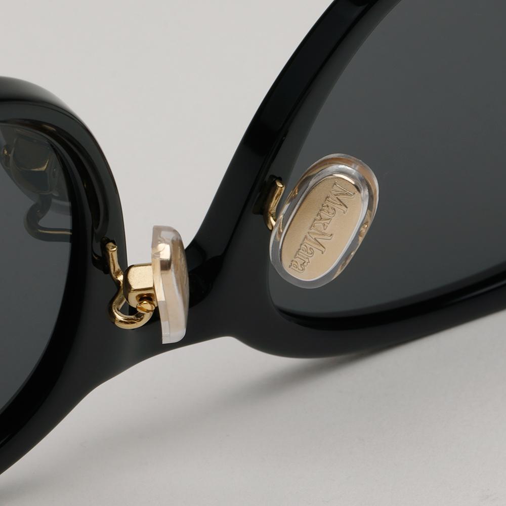Max Mara Black Round Acetate Asian Fit Sunglasses MM0108K 01A