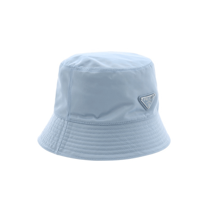 PRADA Re-Nylon Triangle Logo Bucket Hat for Women Navy