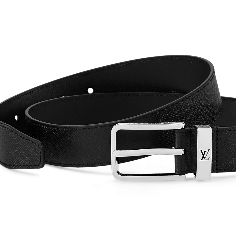 Louis Vuitton Pont Neuf 35mm Men’s Belt Taiga Leather Black