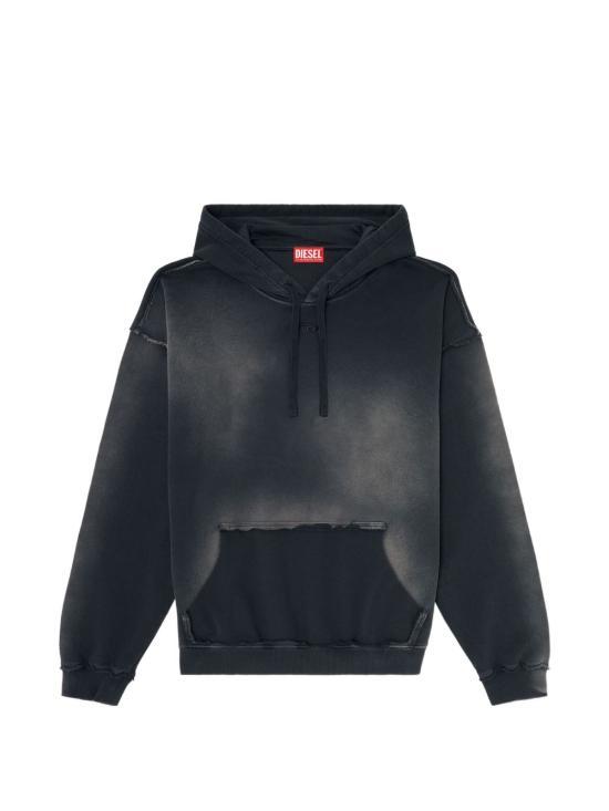 DIESEL Black Cotton Logo Hoodie Sweatshirt for Women