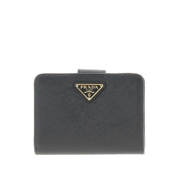 PRADA Black Saffiano Leather Medium Wallet