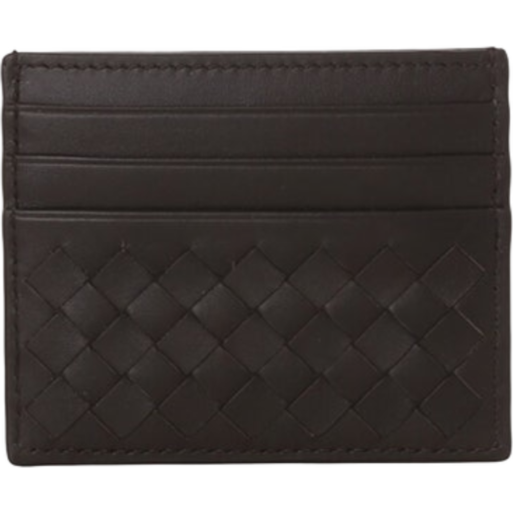 Bottega Veneta Intrecciato Leather Bifold Card Wallet Brown