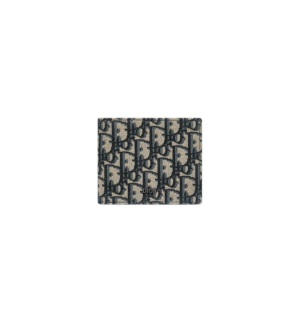 DIOR Oblique Canvas Bifold Wallet Men’s Navy