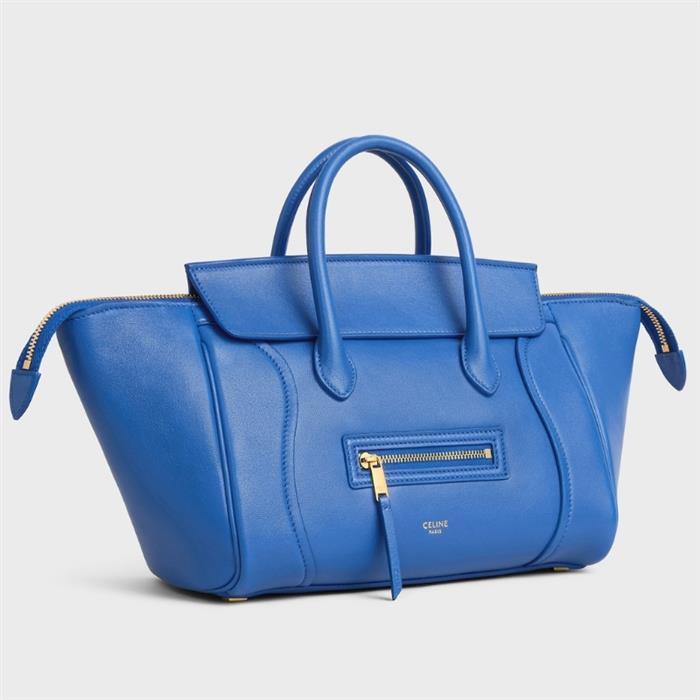CELINE Small New Luggage Supple Shiny Lambskin Shoulder Bag