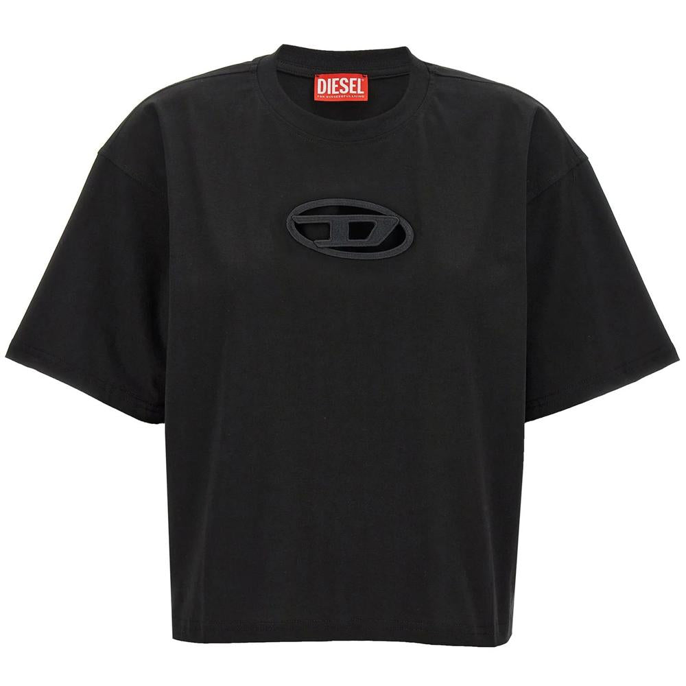 DIESEL Logo Crop T-Shirt White Women’s Cotton Top A15096 0NIAX 9XX