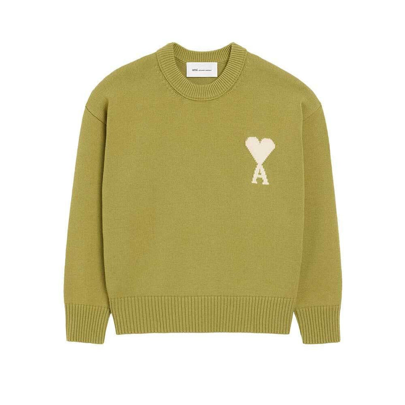 AMI Wool Cotton Crewneck Ami de Coeur Sweater