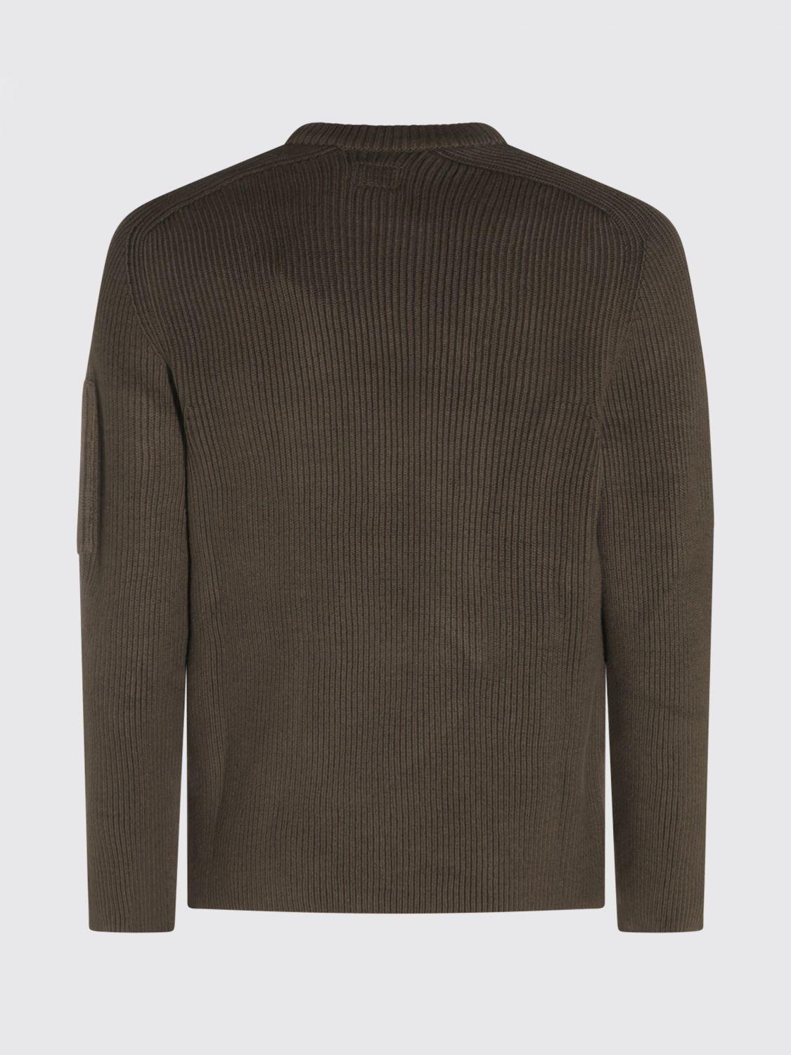 CP Company Wool Blend Round Neck Knit Sweater Green