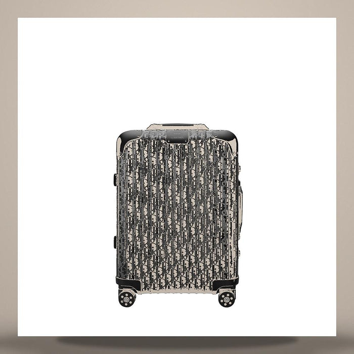 DIOR Black Dior Oblique Aluminum Carry-On Suitcase