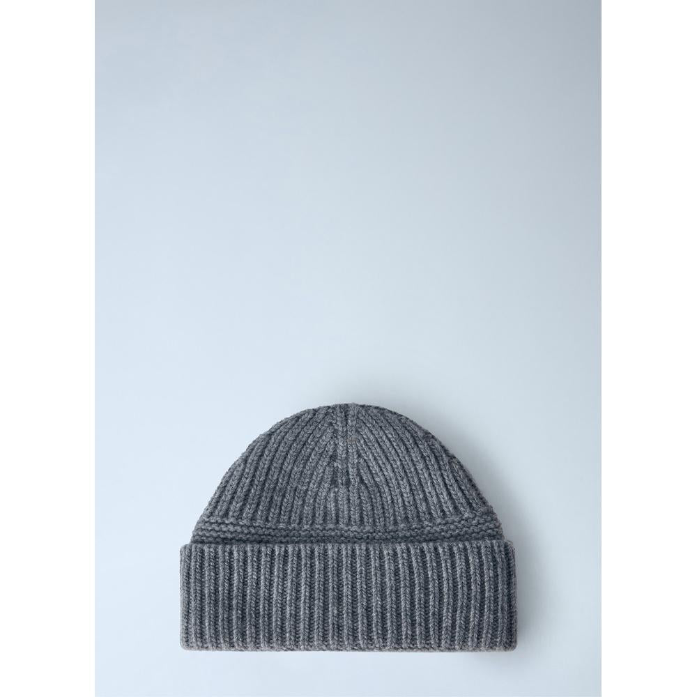 Miu Miu Logo Patch Knit Beanie Hat Black