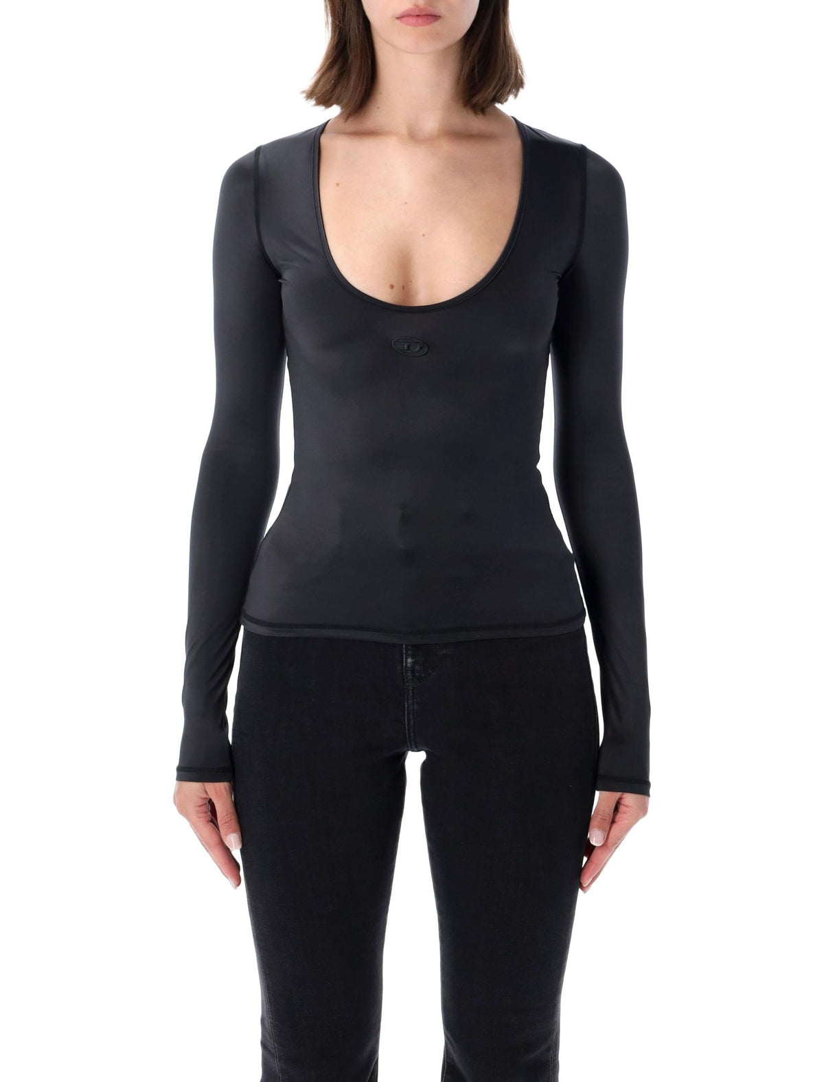 DIESEL Long Sleeve T-Shirt Women’s Black Cotton Top