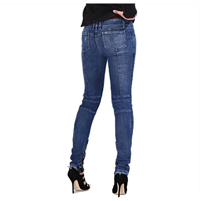 Balmain Women’s Blue Biker Denim Pants 5355 171N C3180