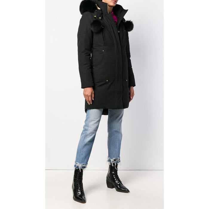 Moose Knuckles Governor Lake Long Down Puffer Coat Black Women