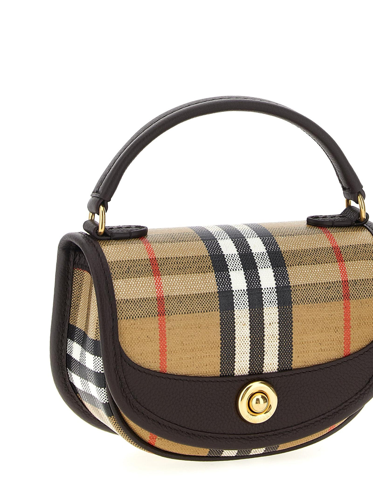 BURBERRY Sand Canvas Leather Tote Bag