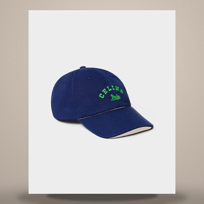 CELINE Richelieu Cap Light Cotton Twill Deep Navy Cap AA0N64Y68 33BD