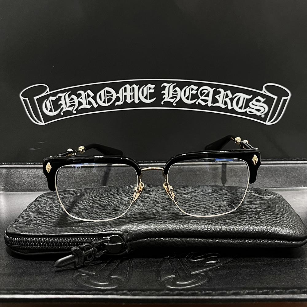 Chrome Hearts Black Gold Plate Eyeglasses Unisex