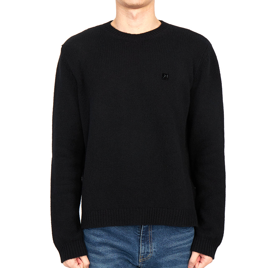 VALENTINO Men’s Black Wool Crewneck Knit Sweater