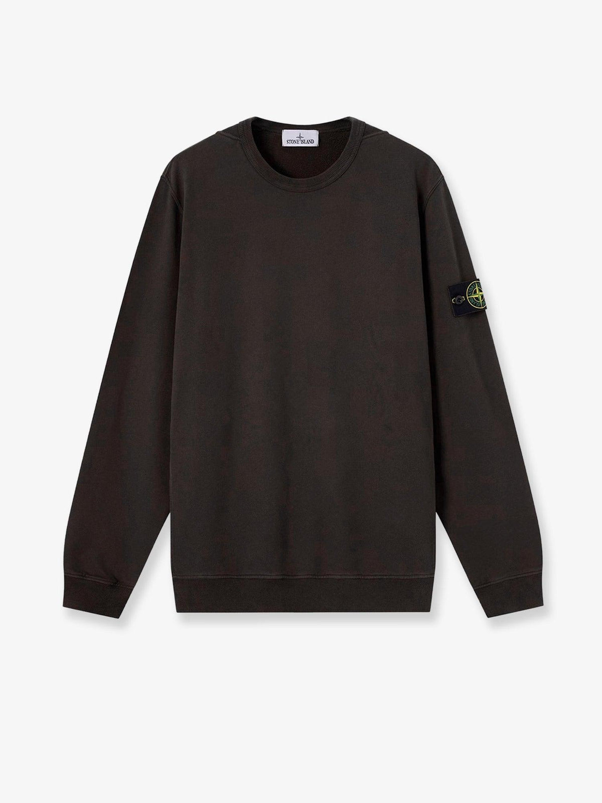 STONE ISLAND Black Cotton Pullover Hoodie Sweatshirt for Men