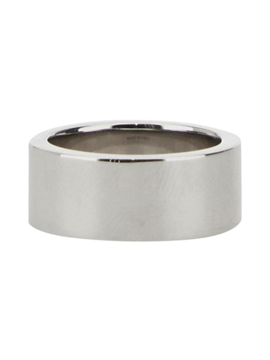 Maison Margiela Silver Tone Logo Band Ring