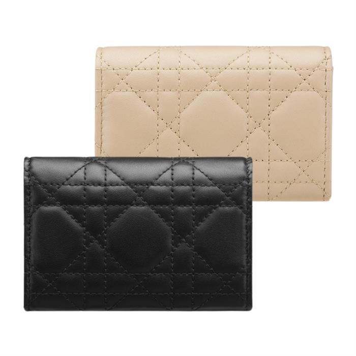 DIOR Jolie Glycine Leather Compact Wallet S3102UNJB