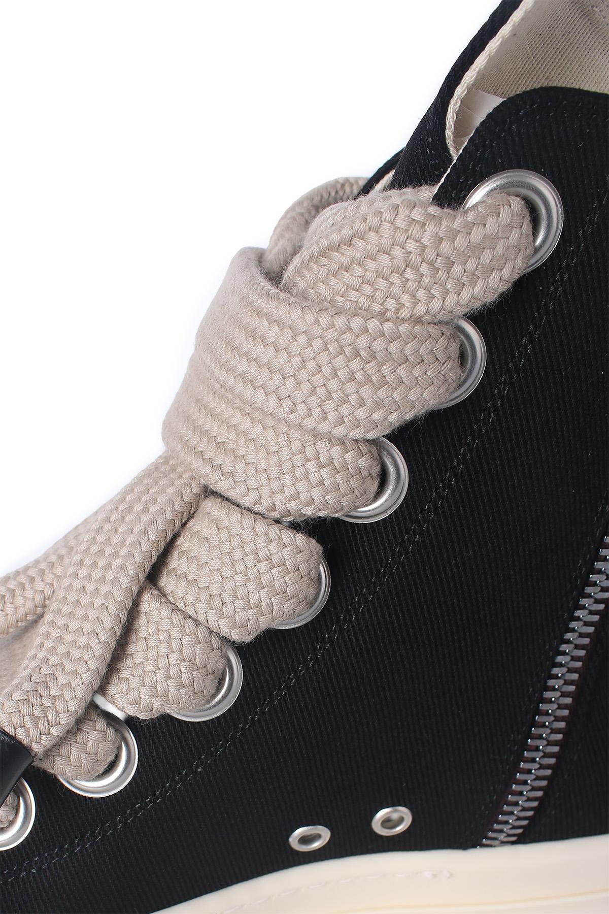 Rick Owens DRKSHDW Overdyed Denim Jumbo Lace High-Top Sneakers Black Milk