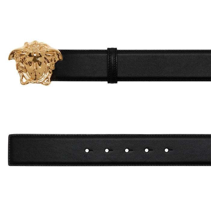 Versace Men’s Medusa Gold-Tone Leather Belt