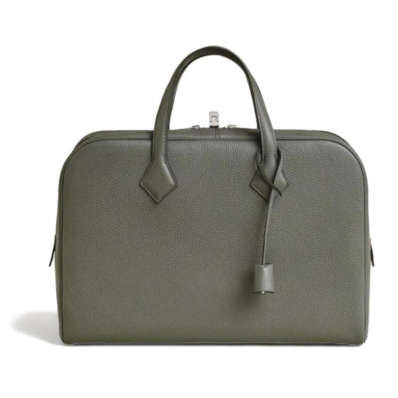 HERMES Victoria Light Brief Case Gris Unisex Tote Bag