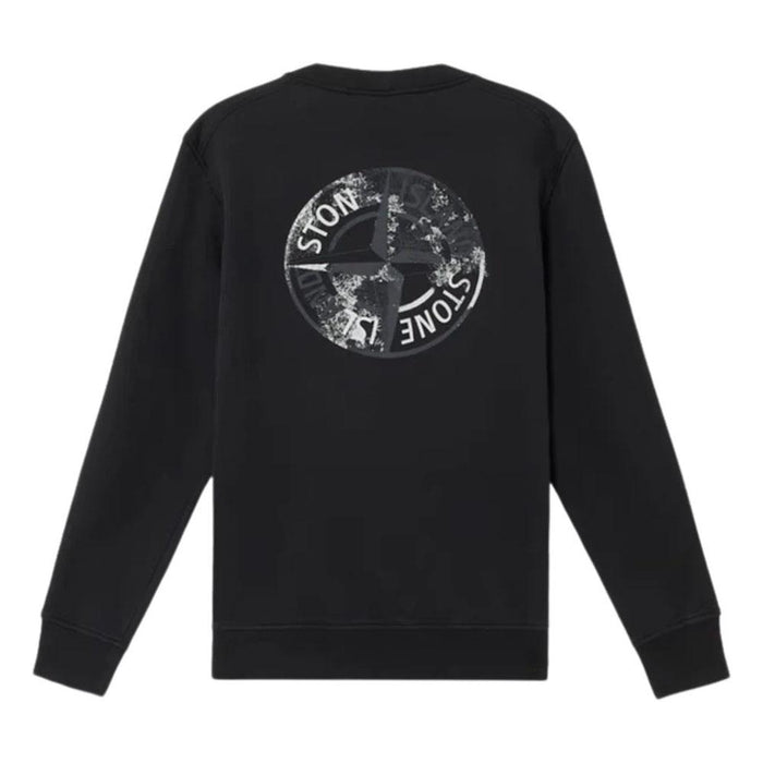 STONE ISLAND Logo Print Black Men's Sweatshirt
