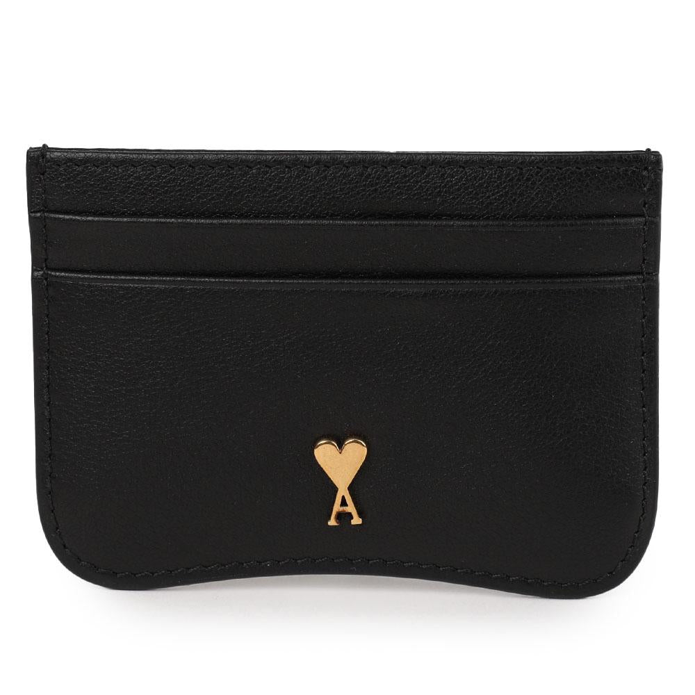 AMI Small Heart Logo Leather Card Holder Black USL706 AL0208 0015