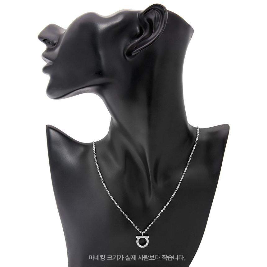 Ferragamo Gancini Crystal Pendant Necklace for Women 76 0132 002 0696657